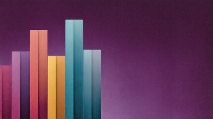 Colorful Vertical Bars with Gradient Background Representing Data Analysis and Modern Design Concepts in Abstract Style