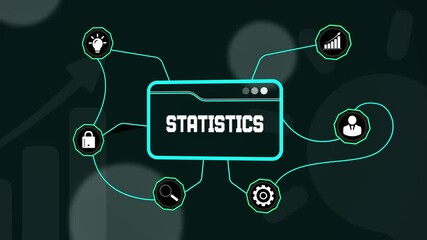 Advanced business statistics and data visualization concept, featuring a digital interface with analytical and growth icons - Powered by Adobe
