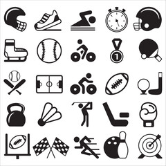 Black And White Sports Icon Collection