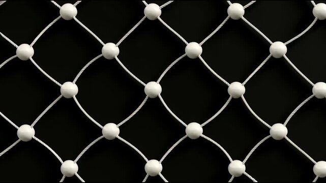 White Netting on Black Background.