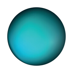 Glass blue ball or precious pearl. Glossy realistic ball, 3D abstract vector illustration highlighted on a white background. Big metal bubble with shadow.