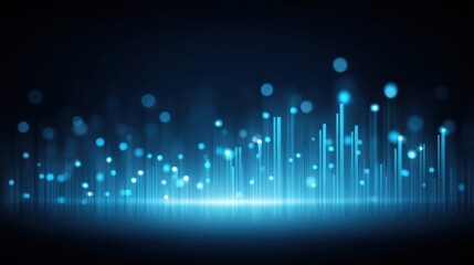 Abstract digital background featuring glowing blue lines and circles with vibrant light effects ideal for technology, music, and science concepts