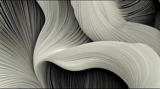 White Abstract 3D Wave Pattern.