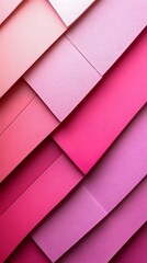 Overlapping flat rectangular panels in a spectrum of pink hues create a modern geometric arrangement
