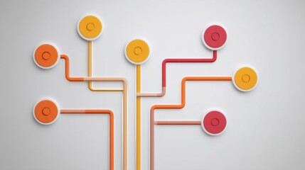 Abstract design featuring colorful lines and circles symbolizing connection, creativity, and digital innovation in a modern artistic style