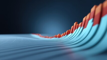 Abstract Data Visualization with Colorful Bars and Smooth Waves Representing Growth, Analysis, and Trends in Modern Business Context