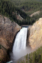Closeup of the Lower Falls of the Yellowstone River, Yellowstone National Park, Wyoming  USA
