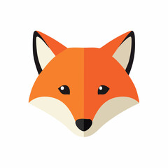 Obraz premium Illustration of a Fox Head Minimalist Design Isolated on White Background