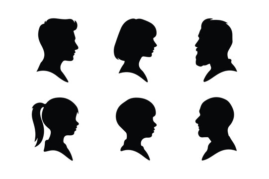 People profile silhouettes showing diverse ages and genders