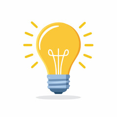 Bright Yellow Light Bulb Shining Illustration Idea Concept Invention Creativity Innovation Electricity Light Source