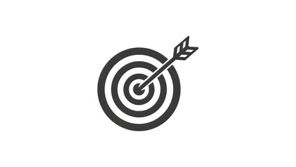 Arrow hitting the bullseye isolated on transparent background, isolated on white background