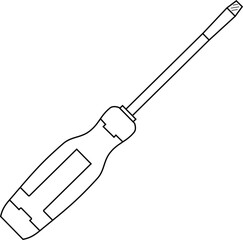 Fototapeta premium Outline of a flathead screw driver vector. 