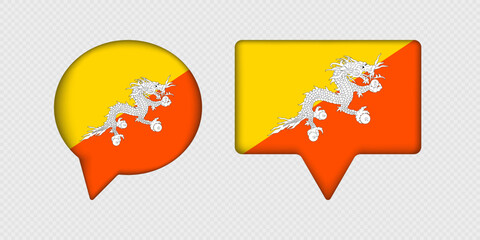 Flag of Bhutan in speech bubble.