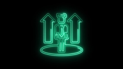 Promotion Icon Animation with Glowing Lines on Black Background