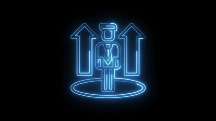 Promotion Icon Animation with Glowing Lines on Black Background