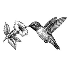 Obraz premium Hummingbird Feeding Vector