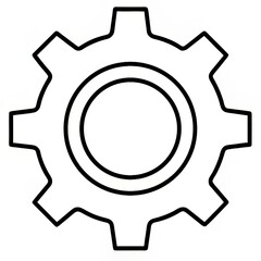 settings gear line art icon