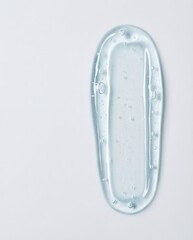 Clear Gel with Bubbles on White Background