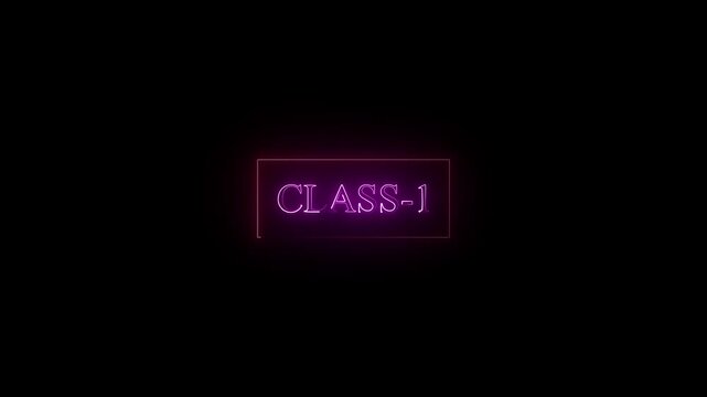 Futuristic neon one text font poster animation on dark background