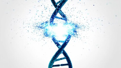 Closeup of a DNA Double Helix Model with Blue Stranded Structure and Black Rungs in Studio Lighting - Powered by Adobe