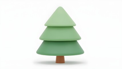 Pohon cemara 3D minimalis