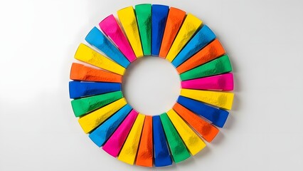 Vibrant multicolored fabric or foam ring