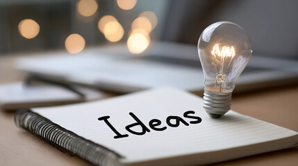 Idea Generation Concept, Creative Inspiration, Innovation Symbol
