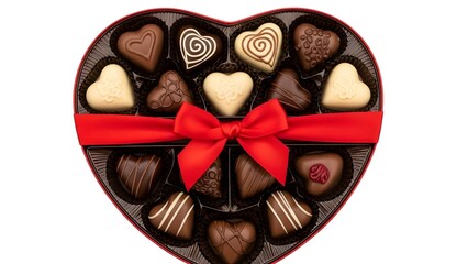 Heart-shaped box of assorted chocolates