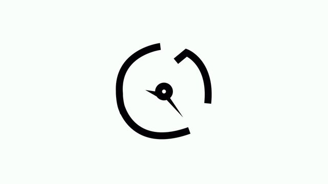 Animation video timer icon with 54 min.Timer 54 minutes countdown icon.Arrow Clock 54 minutes icon black background.