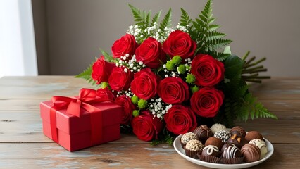 Vibrant red roses in full bloom