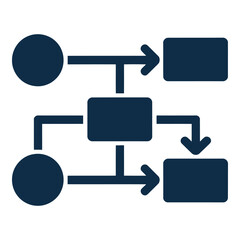Obraz premium Simple flowchart diagram with arrows and boxes