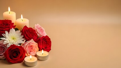 Celebrating women's day with love roses and candles a tribute to empowerment and equality