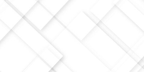 Obraz premium Abstract background with white and gray color technology modern background design . Geometric background with squares in bright light with soft shadows as pattern. Template for branding business .