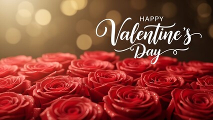 Happy valentine's day with red roses
