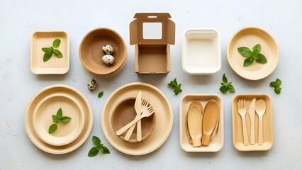 Assorted eco-friendly tableware set
