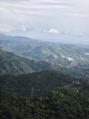 Fototapeta premium view from the top of mountain. vertical
