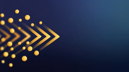 Abstract design of arrows and circles in golden tones with gradient background for creative and modern graphics use in presentations or digital projects