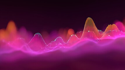 Abstract colorful sound wave patterns with vibrant hues in a dreamy atmosphere and futuristic design elements for digital art backgrounds