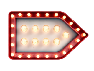 Arrow Shaped Marquee Sign with Illuminated Bulbs