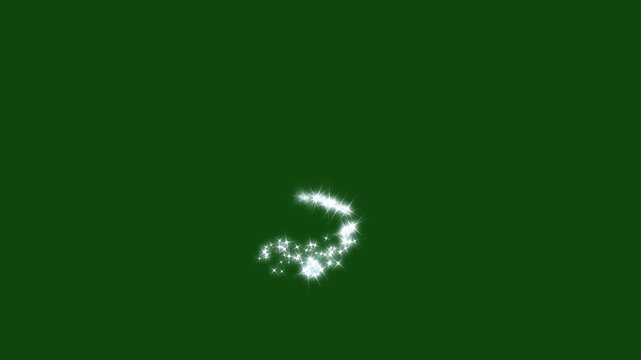 Stars line glitter sparkles, sparkling star shine animation, glittering white magic sparkles, blinking cartoon shine stars, glowing light effect, star sparkle vector doodles on green screen. 4k video
