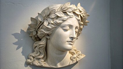Classical Marble Sculpture Bust of Woman with Laurel Wreath | Ancient Greek Roman Art Statue