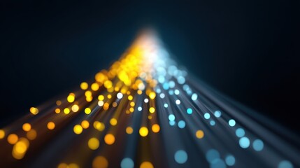 Colorful light trails in abstract pattern creating a sense of movement and depth, showcasing vibrant bokeh effect in a dark background