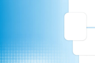 A modern blue background with white squares and dots pattern design