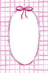 Cute Pink Watercolor Frame for Valentine&rsquo;s and Galentine&rsquo;s Day with Bow. Perfect for vintage Valentine&rsquo;s Day or Galentine&rsquo;s Day cards, invitations, and posters.