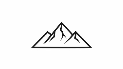 Stylized mountain range line art icon simple design.