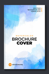 Light colorful blue vector watercolor A4 backgrounds for poster, brochure or flyer