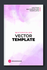 Light colorful purple vector watercolor A4 backgrounds for poster, brochure or flyer