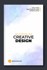 Light colorful blue vector watercolor A4 backgrounds for poster, brochure or flyer