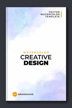Light colorful blue vector watercolor A4 backgrounds for poster, brochure or flyer
