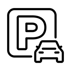 Obraz premium Public car parking icons and parking location symbols